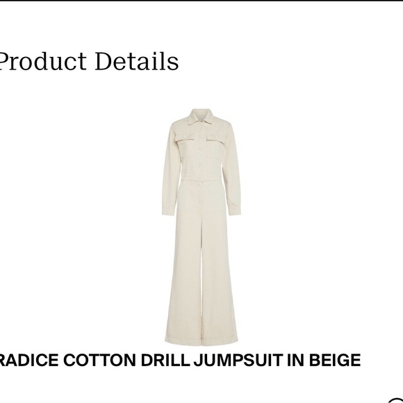 MaxMara Pants - MaxMara Cream Cotton Jumpsuit